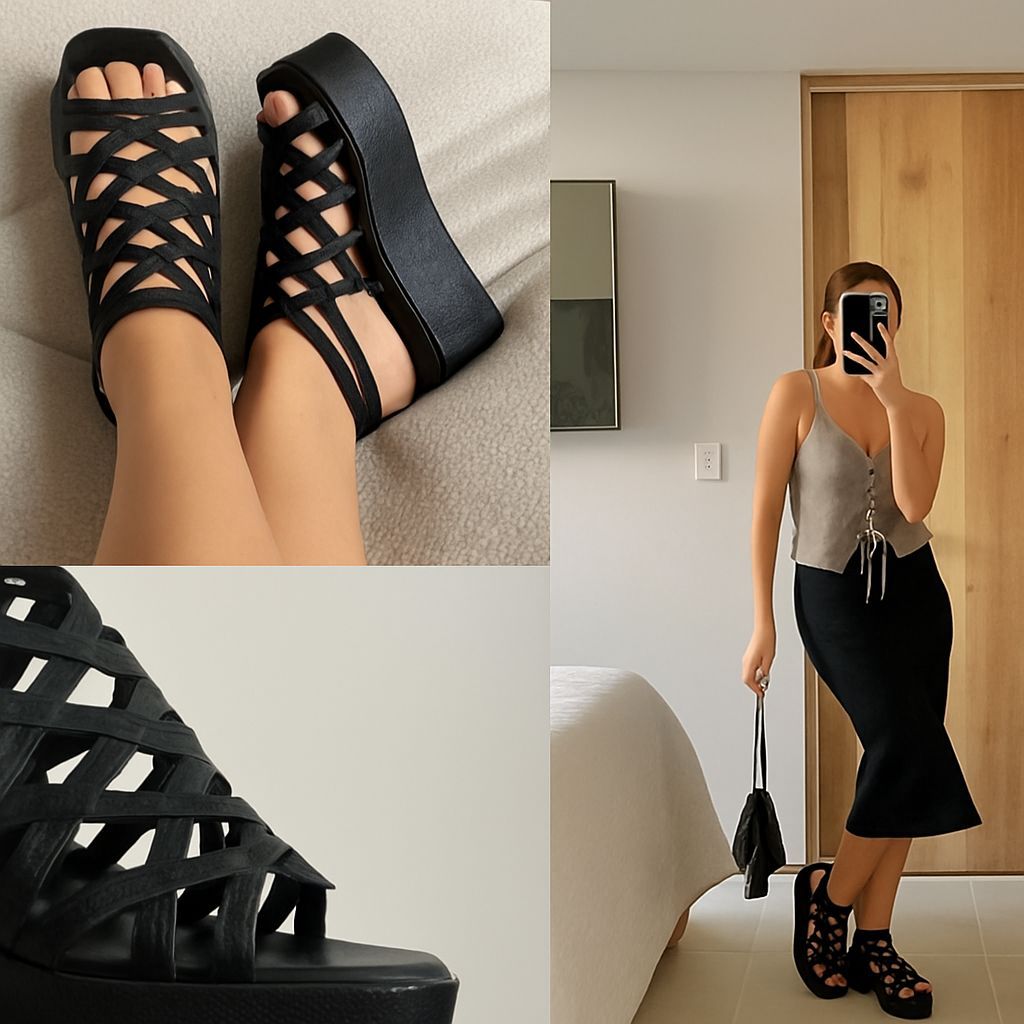 Leather Wedge Sandals