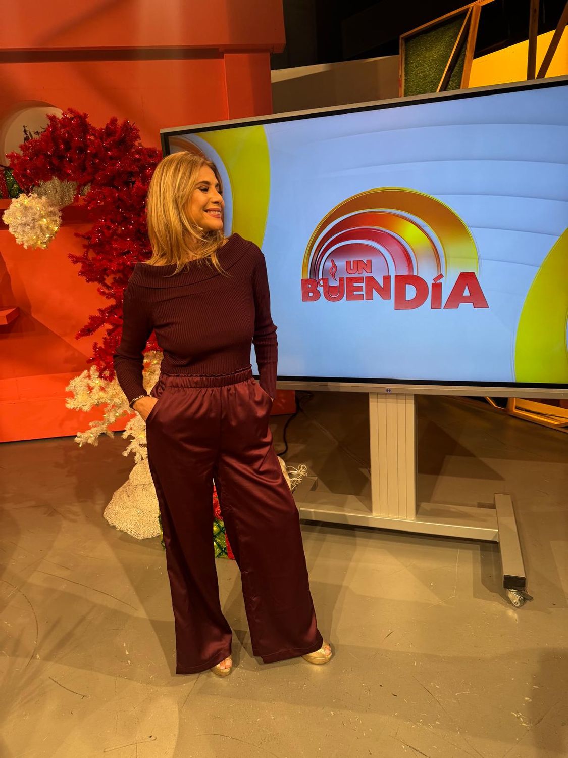  Off Shoulder Burgundy Jumpsuit