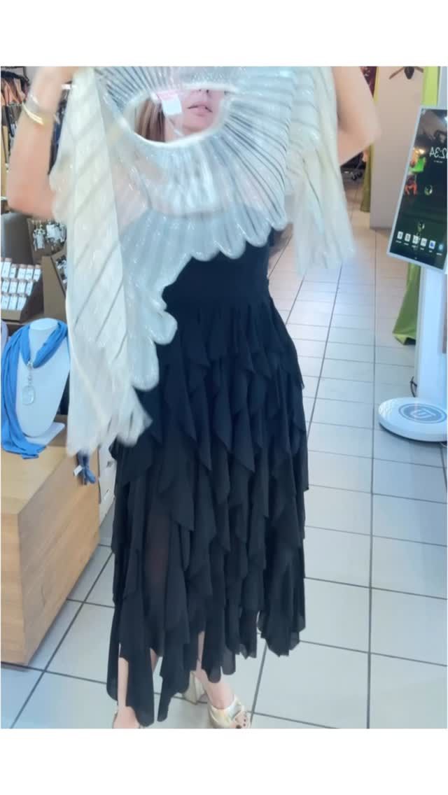 7 way scarf ivory one size beaded