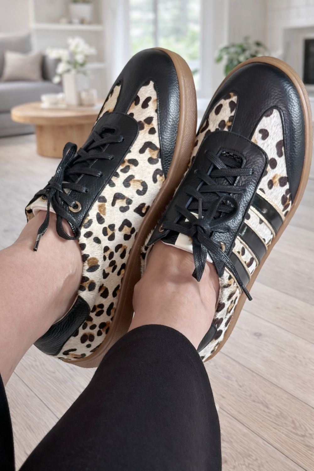 Leopard Leather mix sneaker