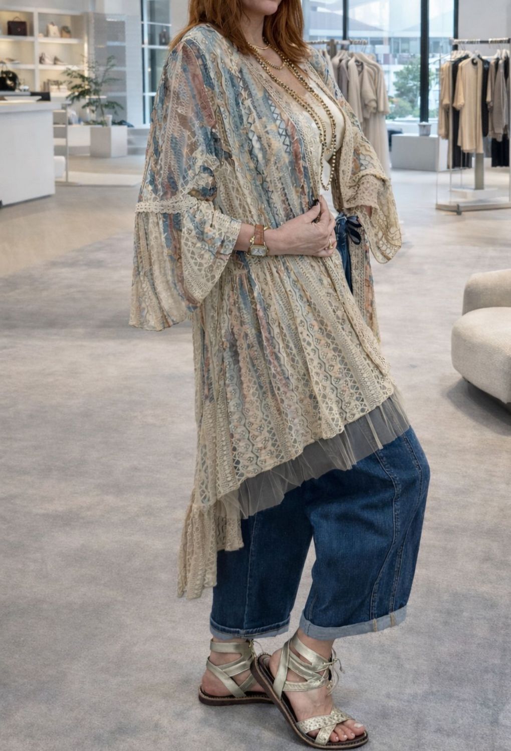 ALL LACE HIGH LOW CARDIGAN