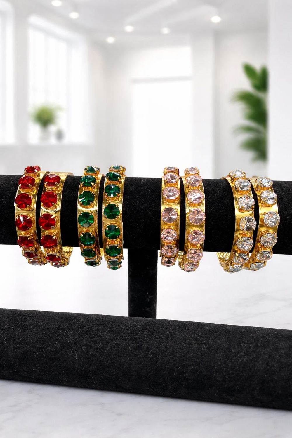 Rhinestone Gold Plated Cuff