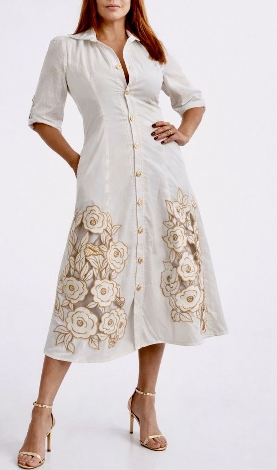 Vestido Midi bordado 