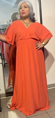 Solid Woven Wrap Maxi Dress 3x PLUS Solid Woven Wrap Maxi Dress 3x PLUS