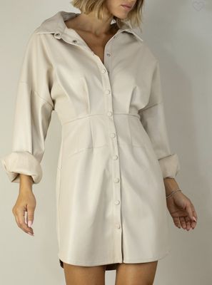 Soft faux leather dress