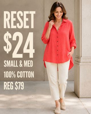 PORTER BLOUSE CORAL 100% COTTON
