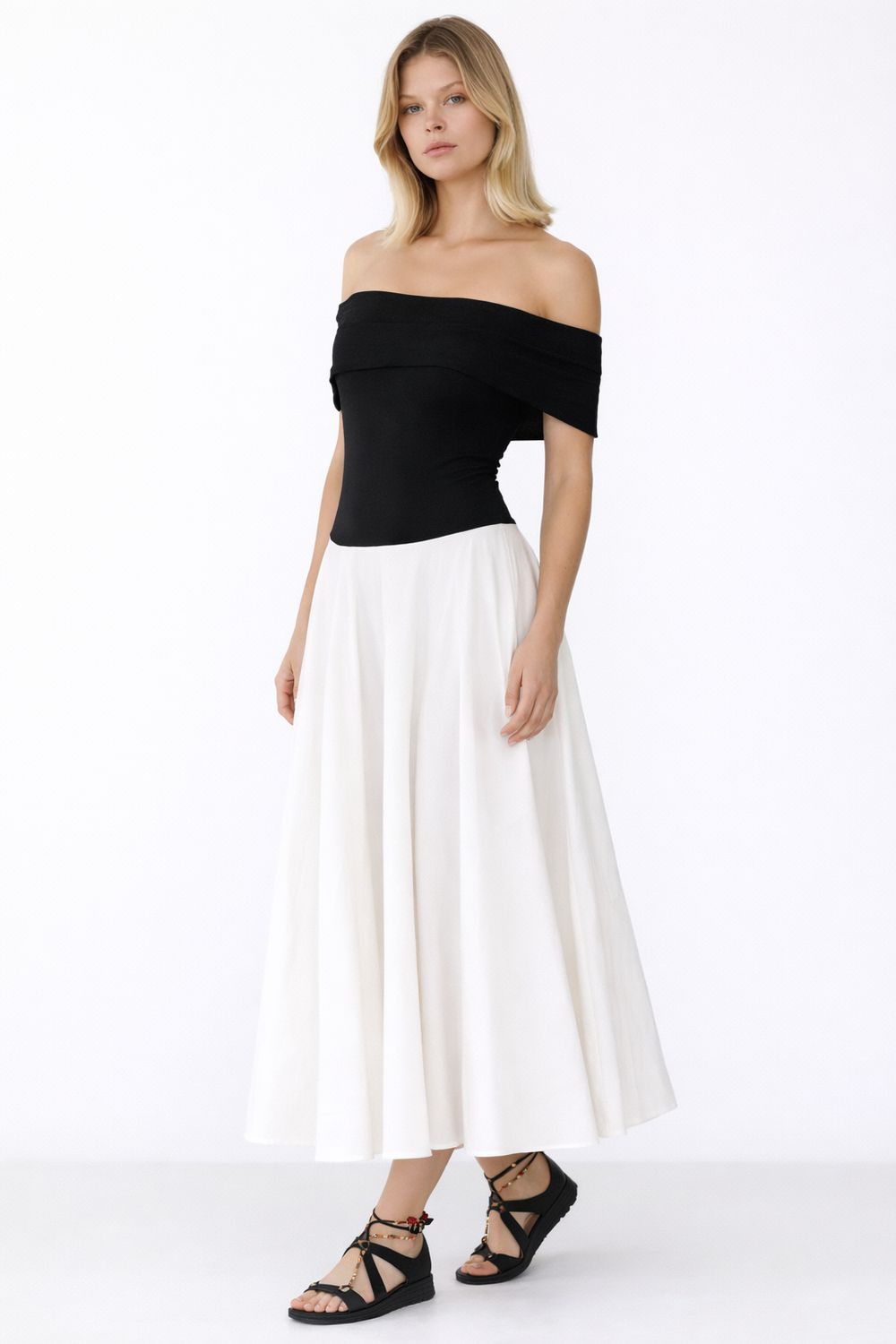 Black &amp; White Cotton Dress