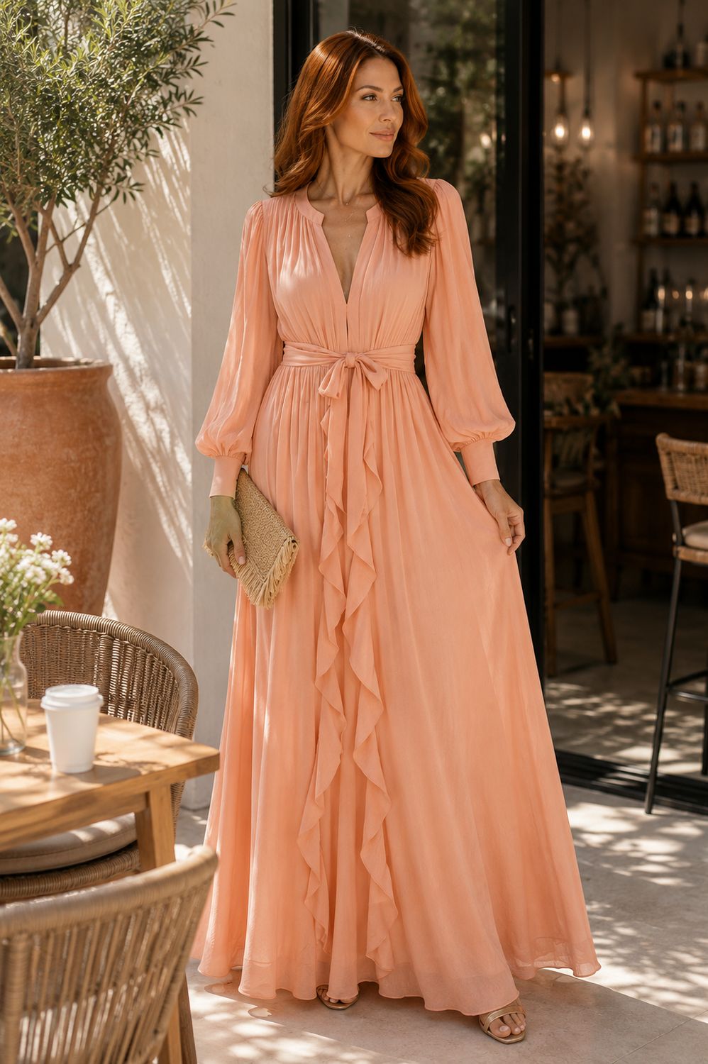 Blush Ruffle Maxi