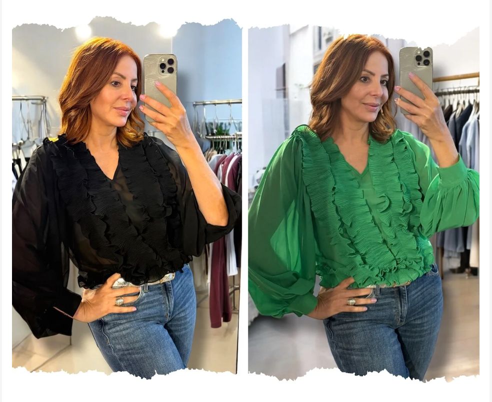 VNECK RUFFLE Top 