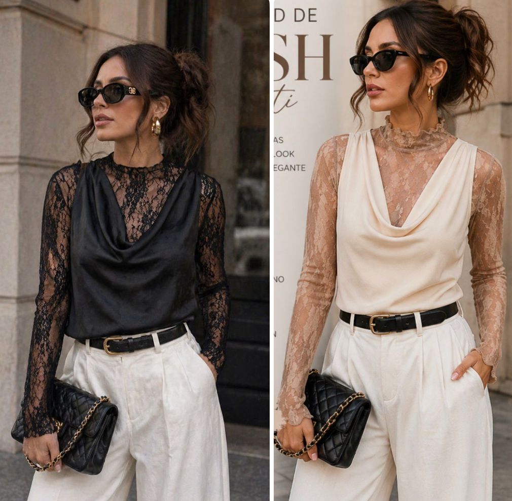 Floral Print Lace Long Sleeve Top