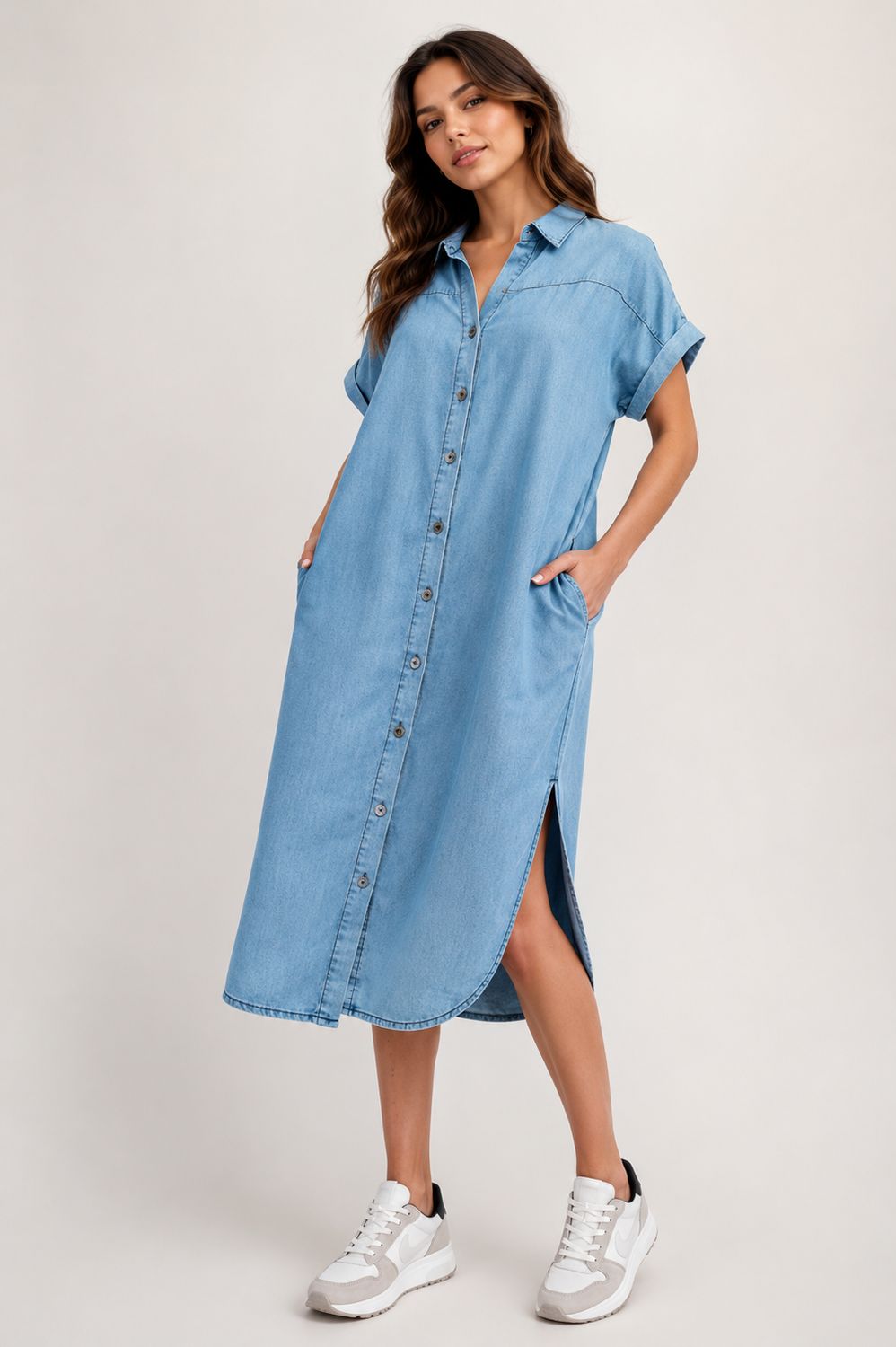 Denim short sleeve dress Denim short sleeve dress