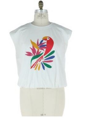 Tropical Parrot Embroidery Shirt 3x