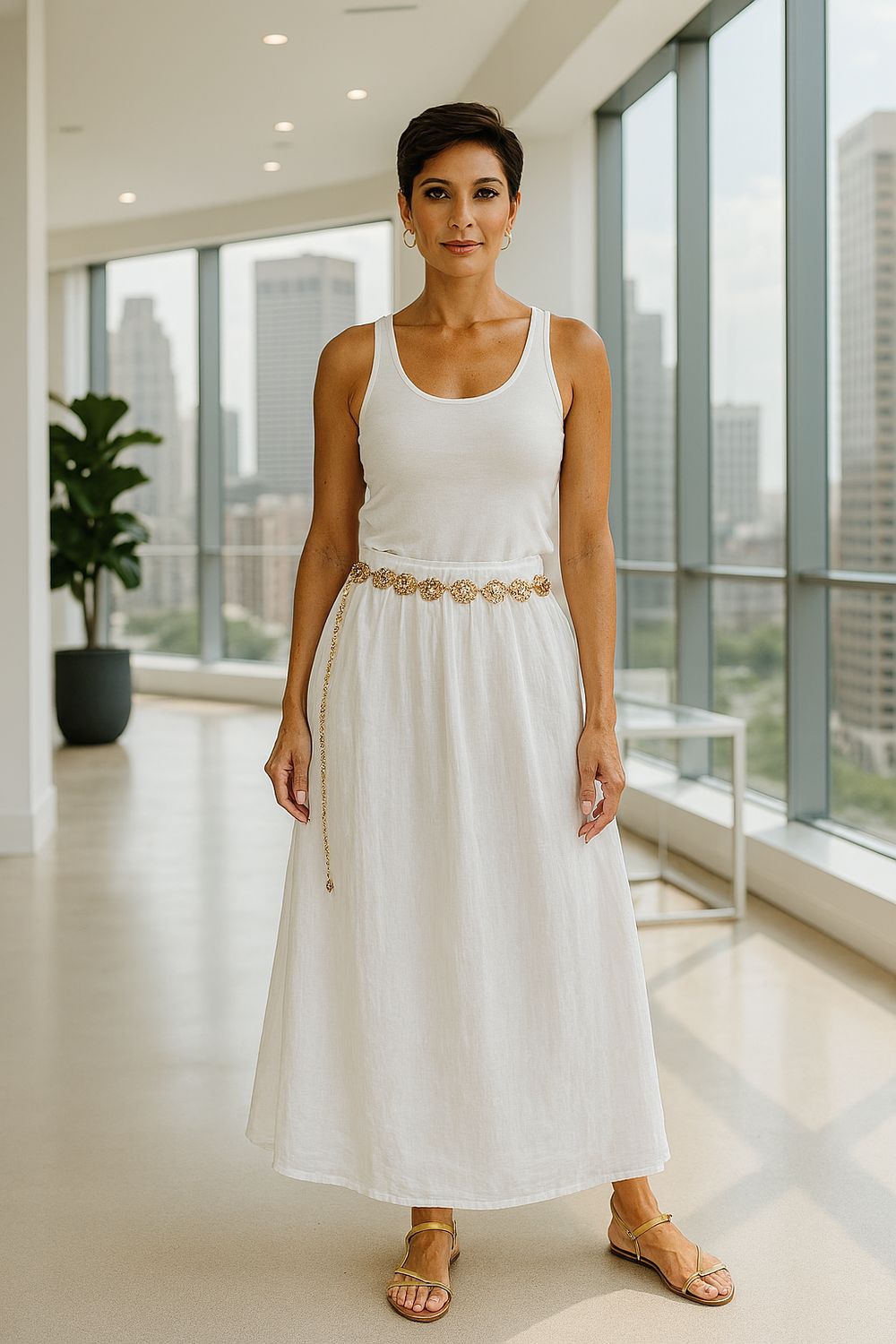 Linen skirt belt Not included One size, Color: white