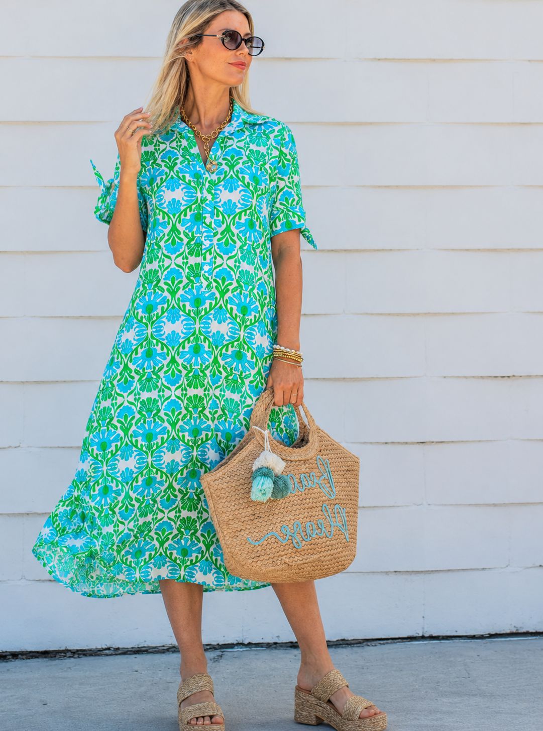 La Mer Luxe - S/S Hailey Midi with Relaxed Fit and Button Front Summer