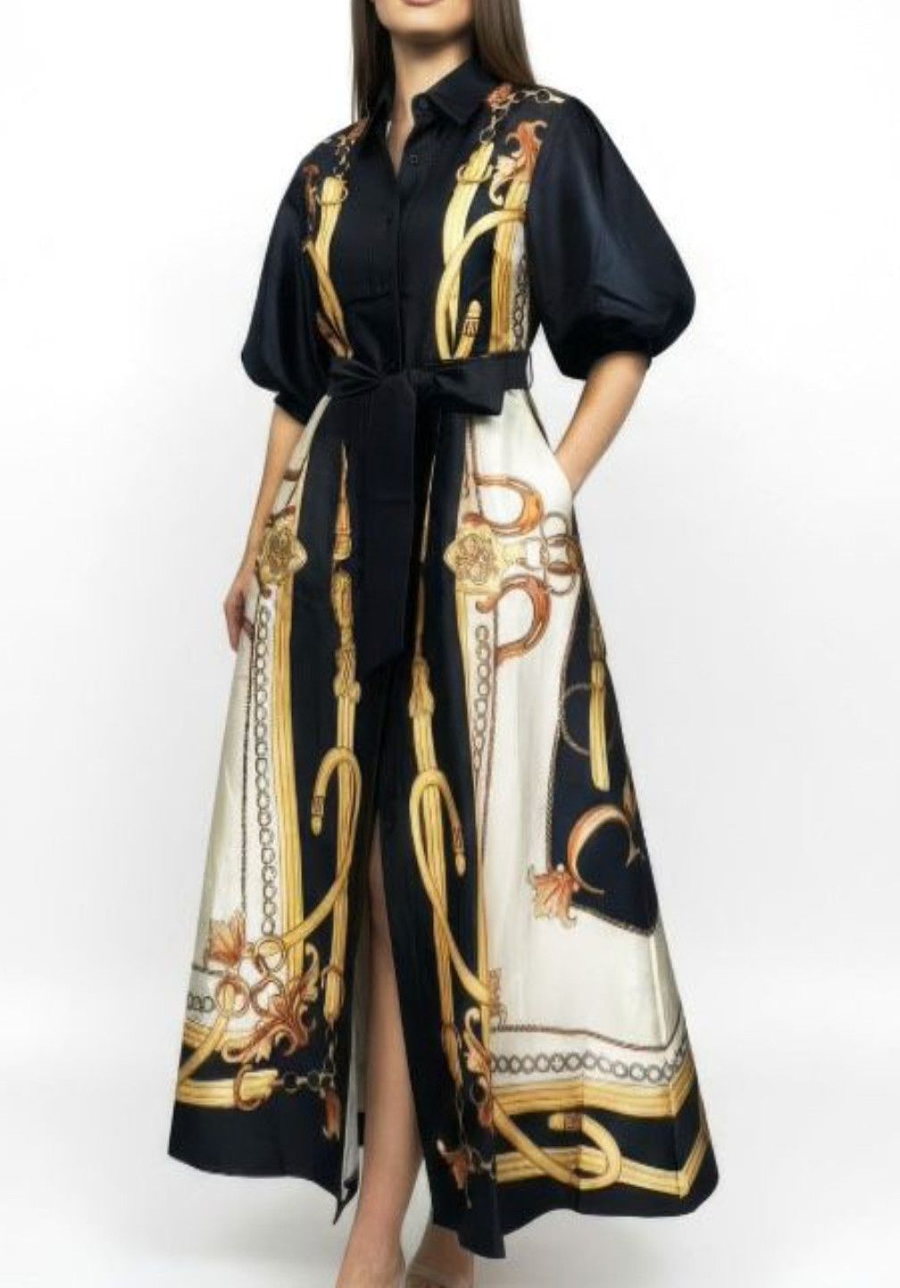 Chain Print Maxi Dress