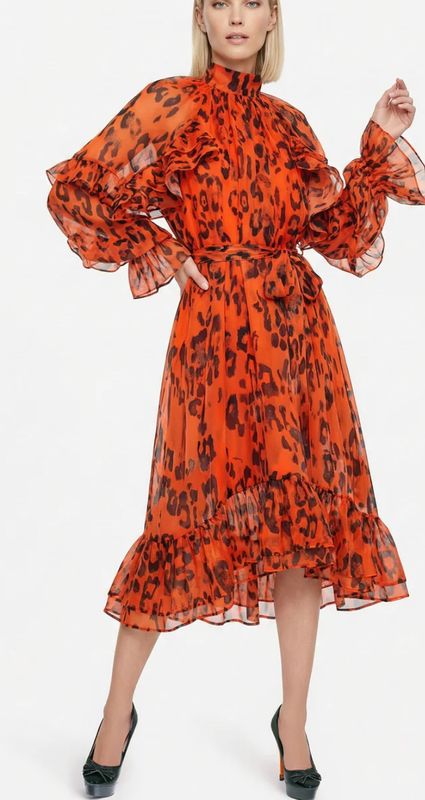 WILDFIRE RUFFLE DRESS