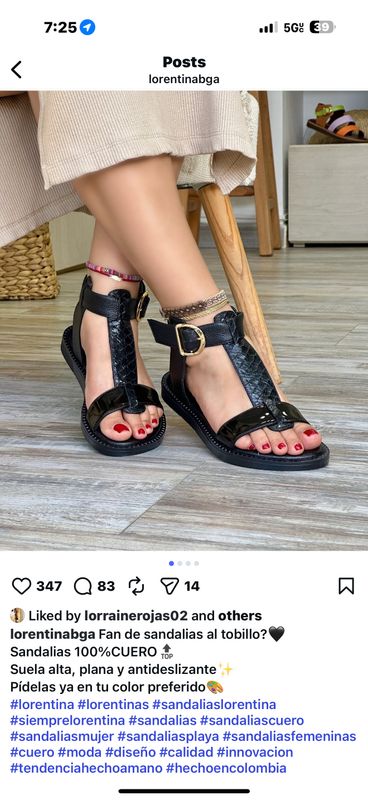Black Leather T-Strap Sandal