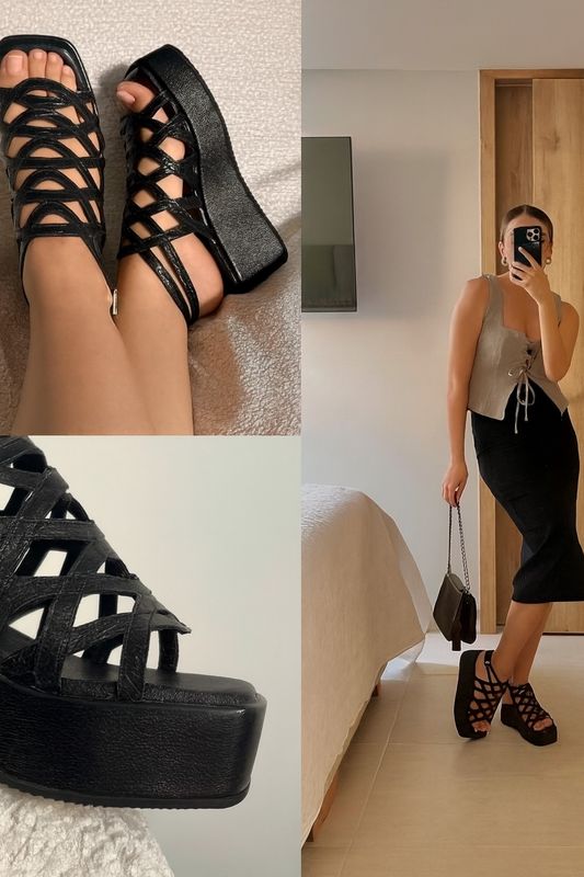 Sacra Leather Platform Sandal