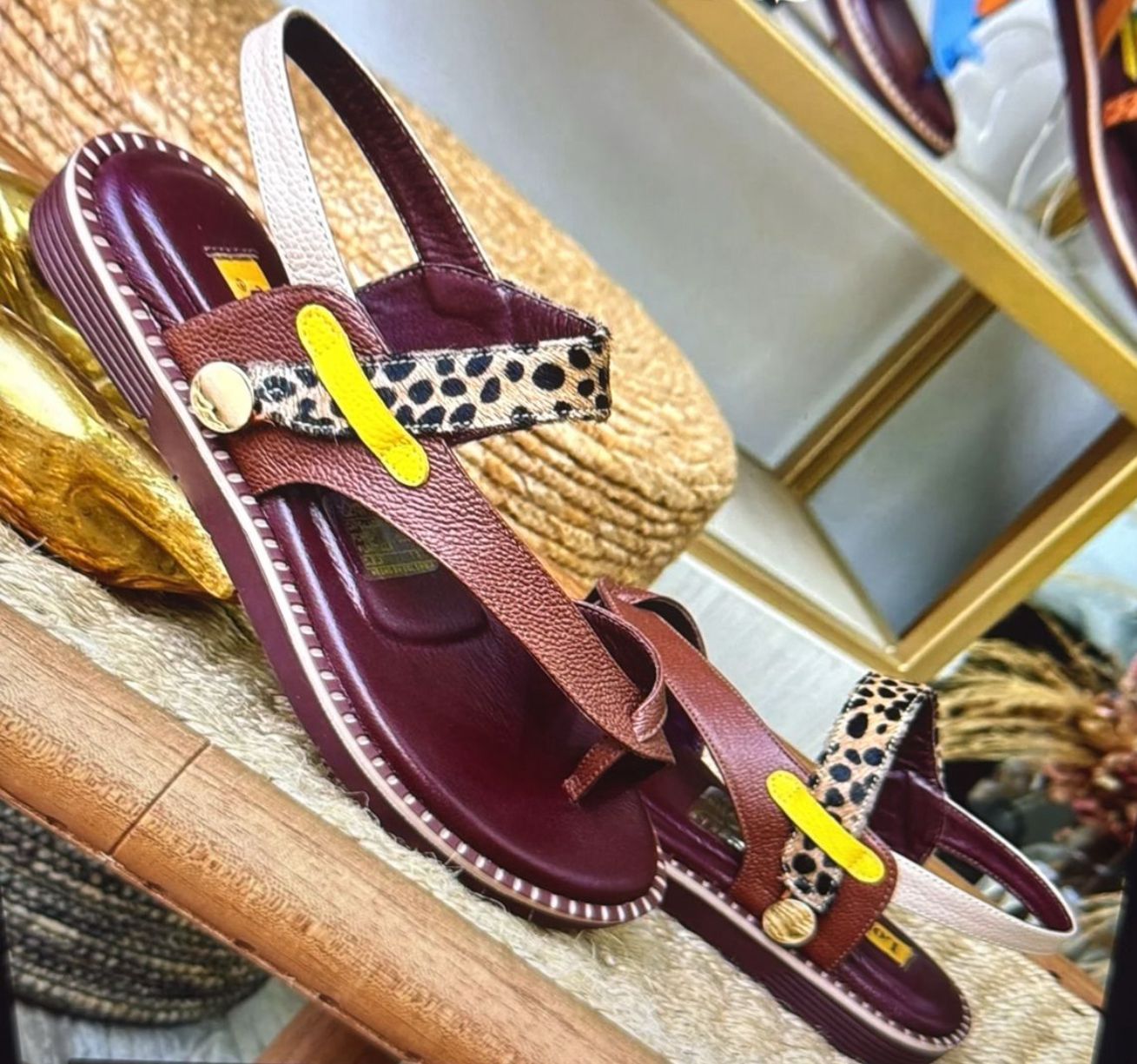 Savanna cognac leather sandals