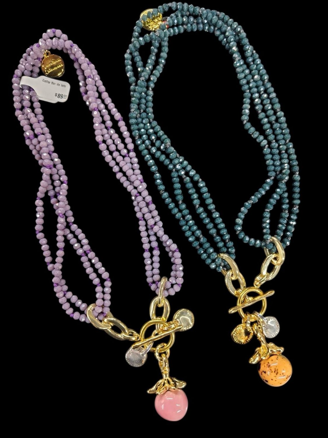Collar flor de loto, Size: teal