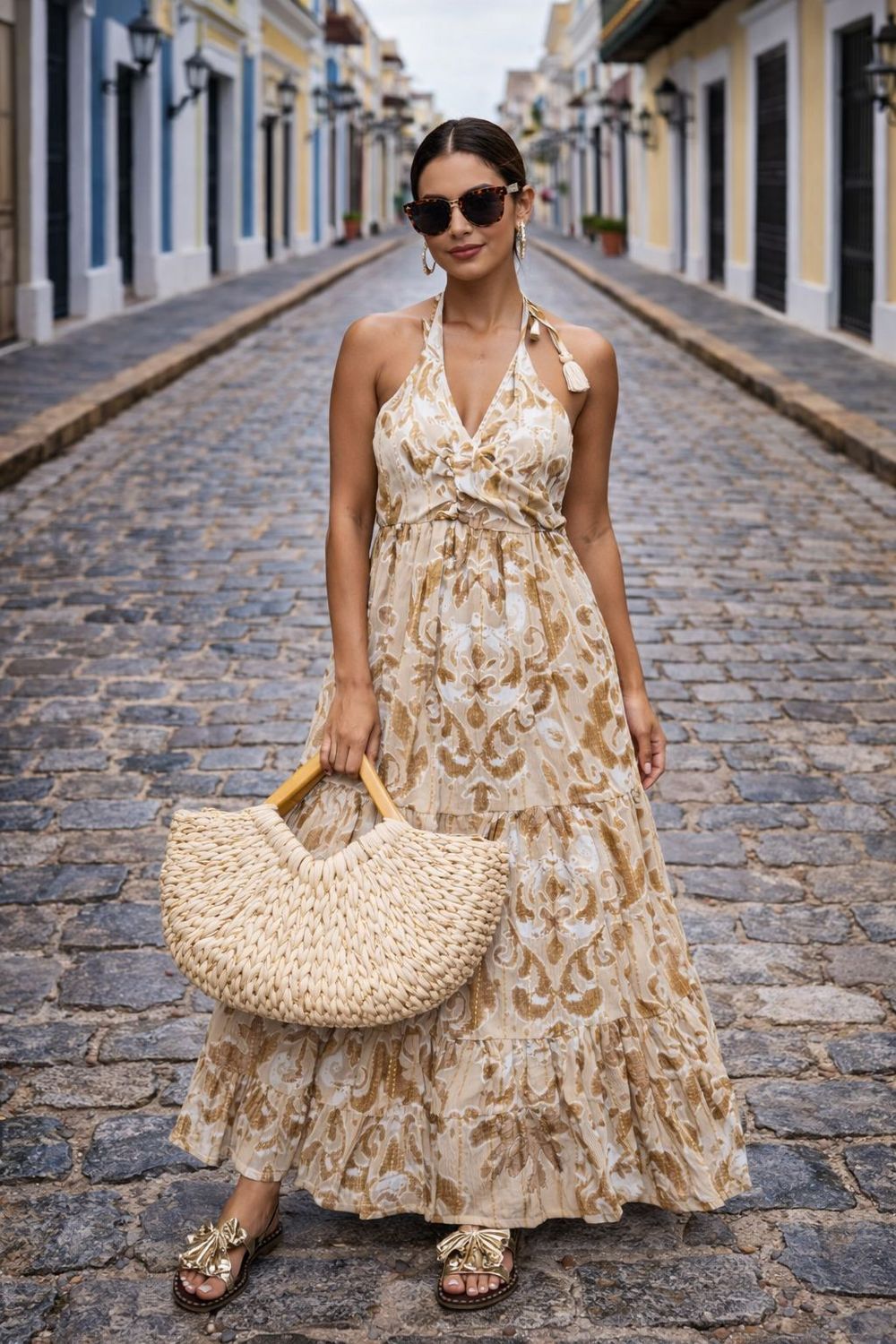 halter maxi dress