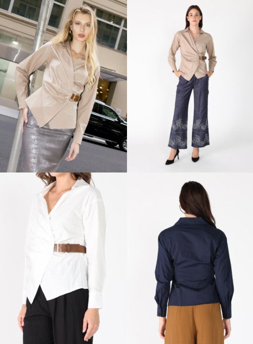 Cross Body Belt Design Side Gathered Top