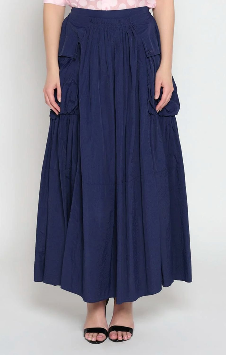 Long Parachute Cargo Skirt