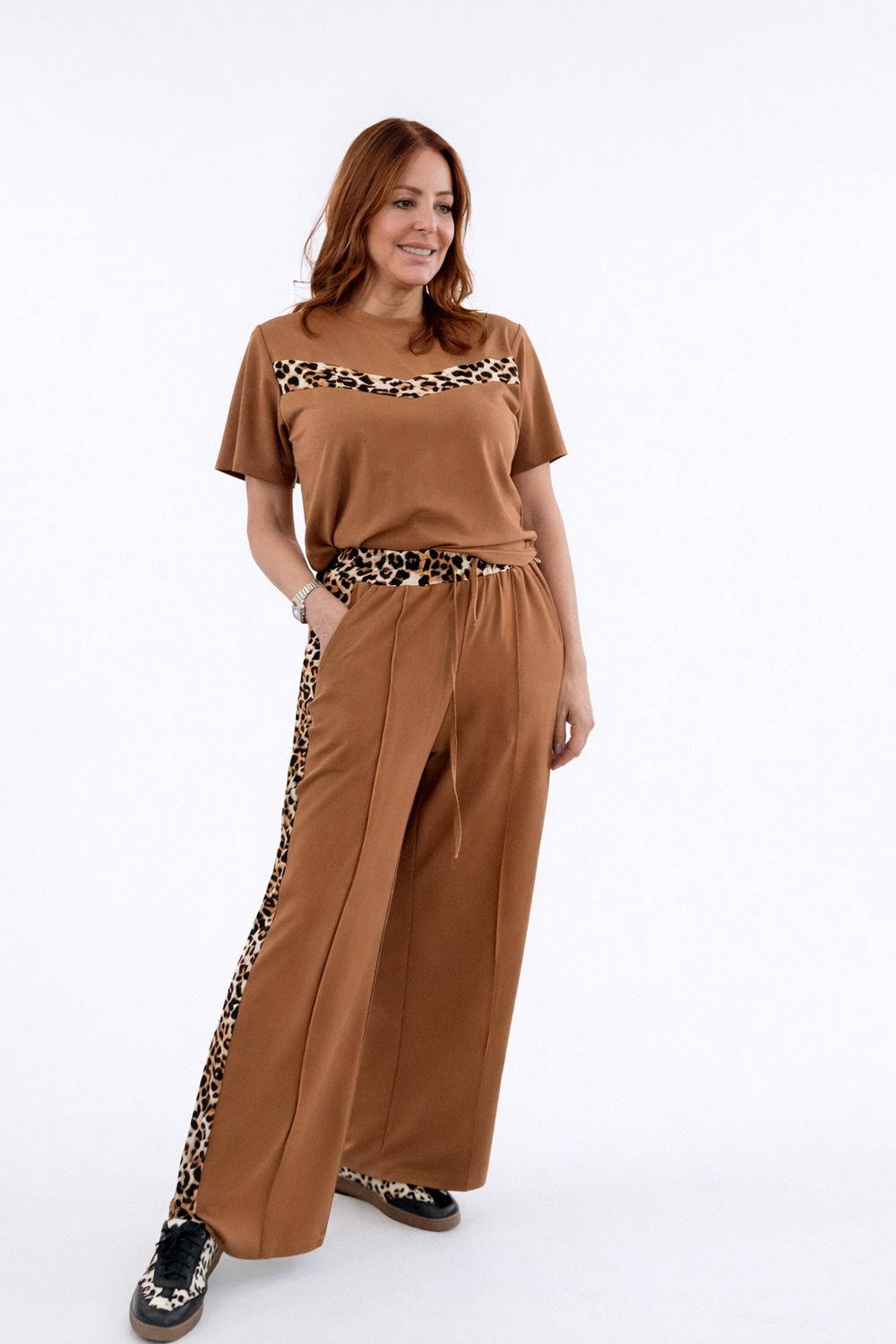 Leopard Trim Lounge Set