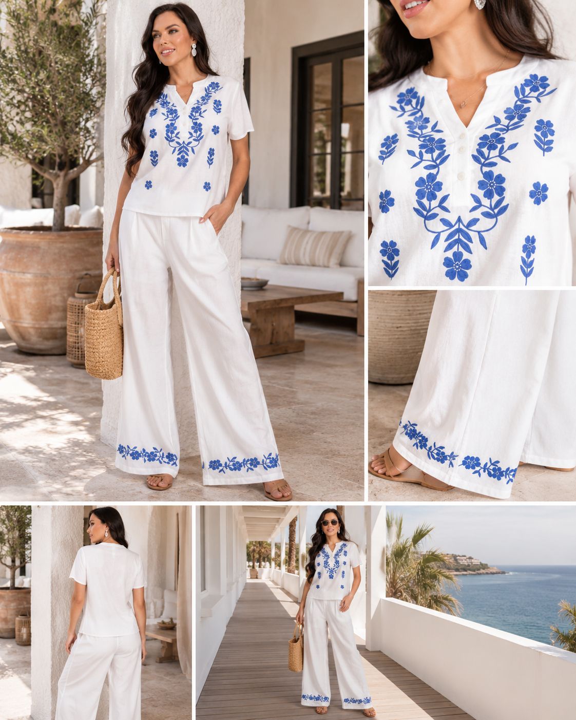 Embroidered Linen Set