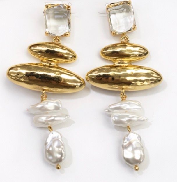 Pearl &amp; crystal earrings