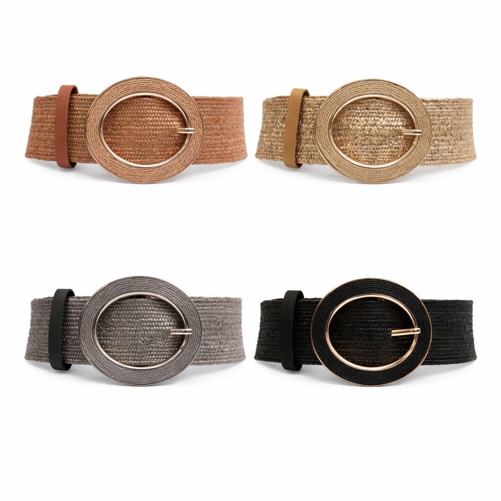 Oval Buckle Elastic Belt