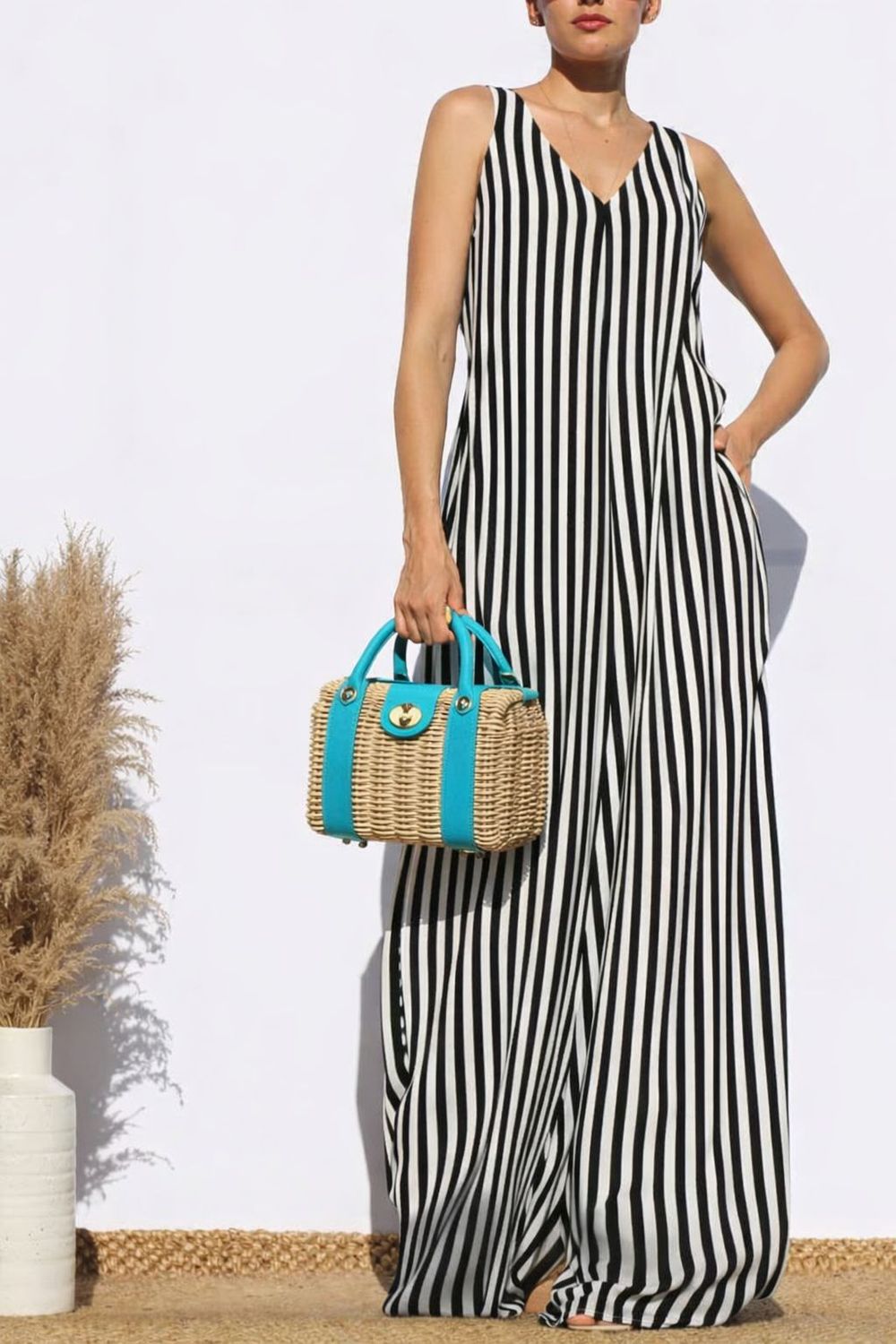 Flare leg jumpsuit black