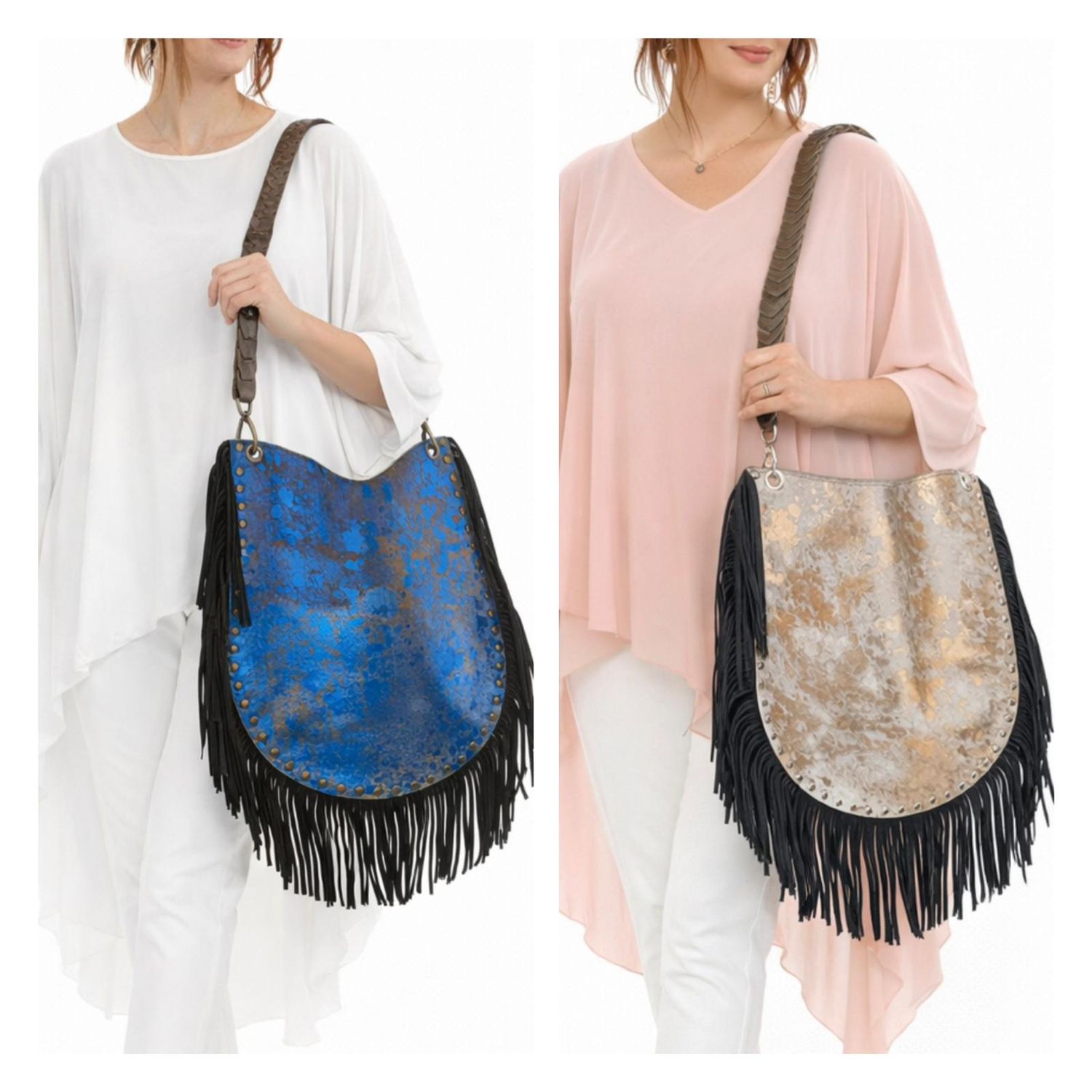 Metallic Fringe Tote
