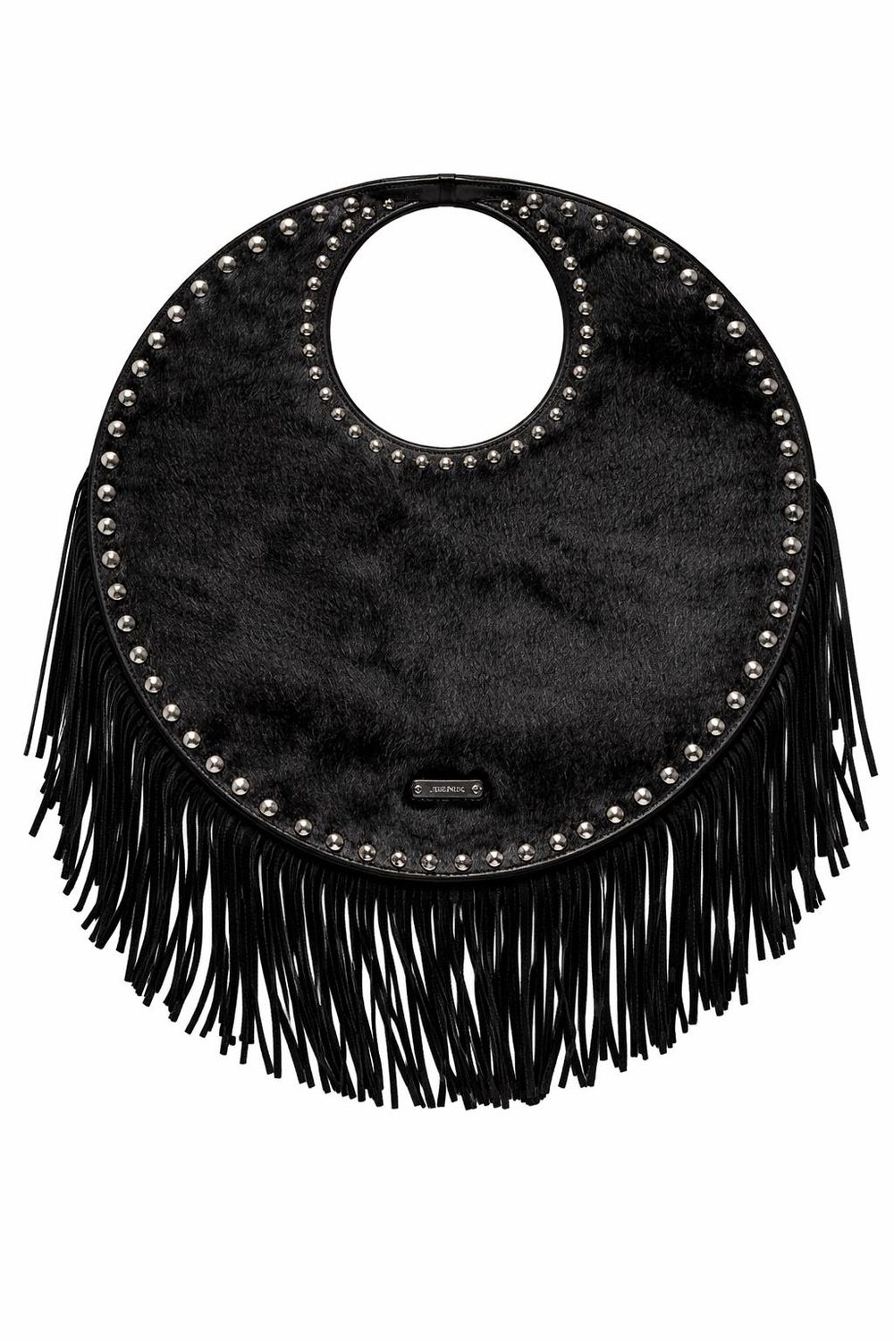Noir Fringe Circle Tote
