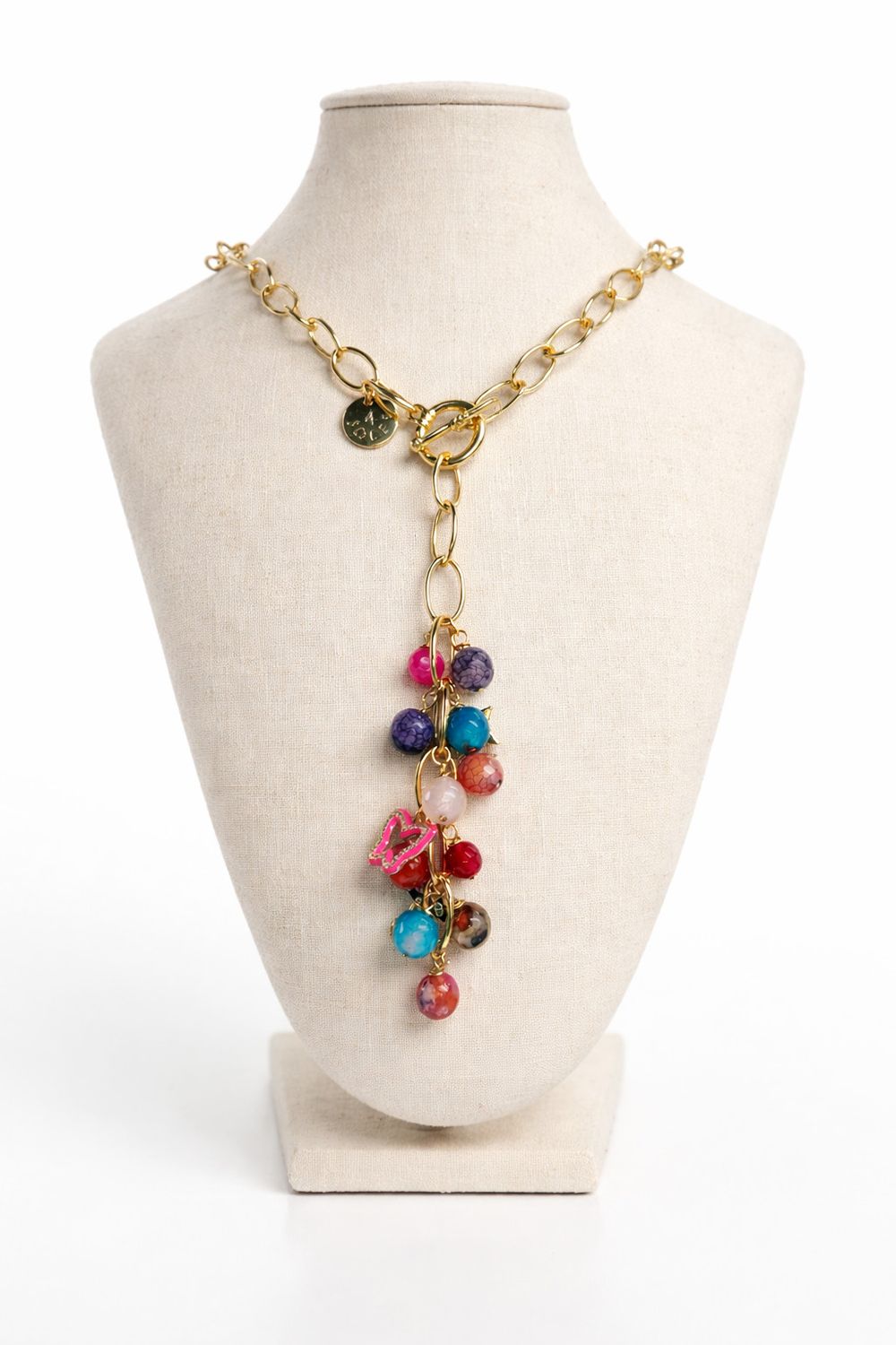 Golden Charm Drop Necklace 4 soles