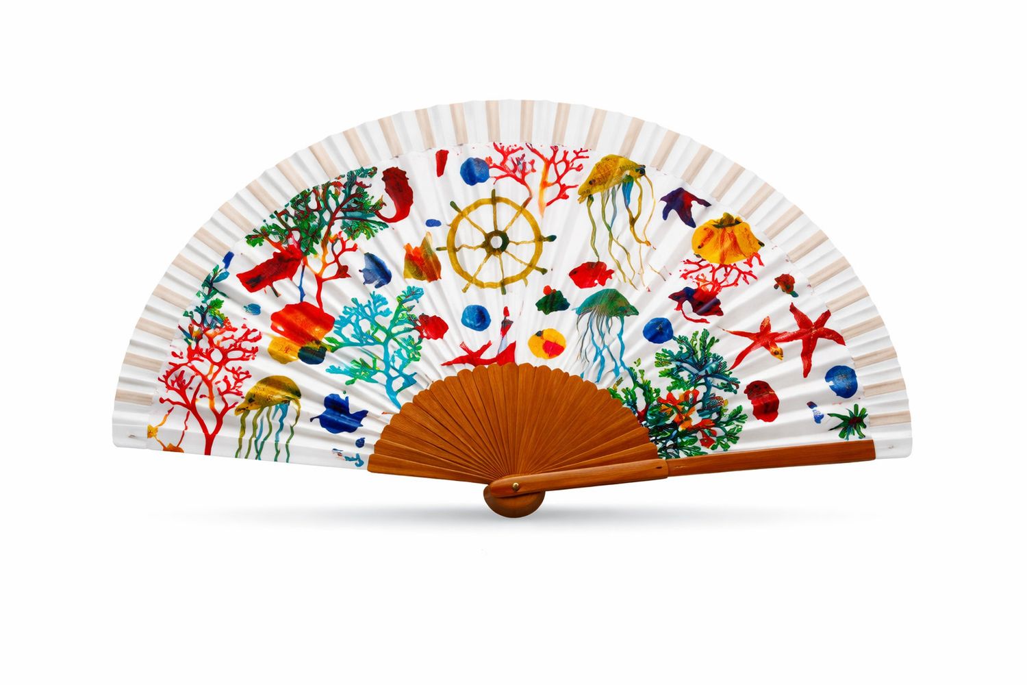 Anchor Hand Fan white