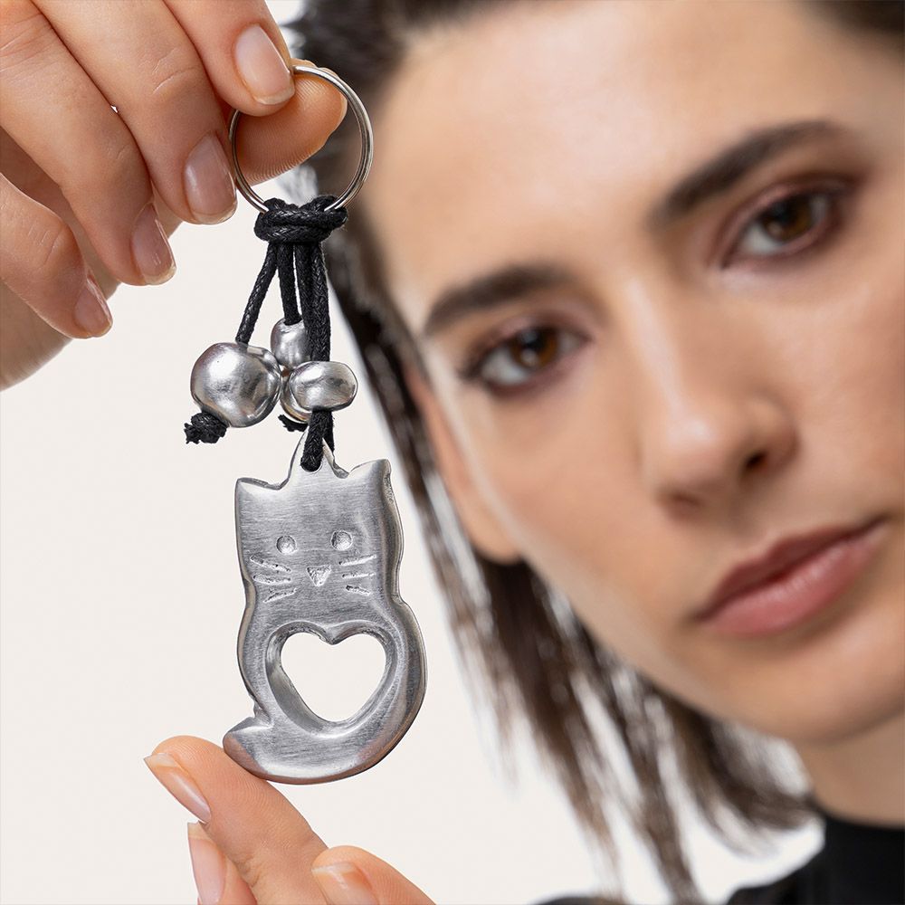 al06079PORTE CLÉ CHAT A TROU COEUR