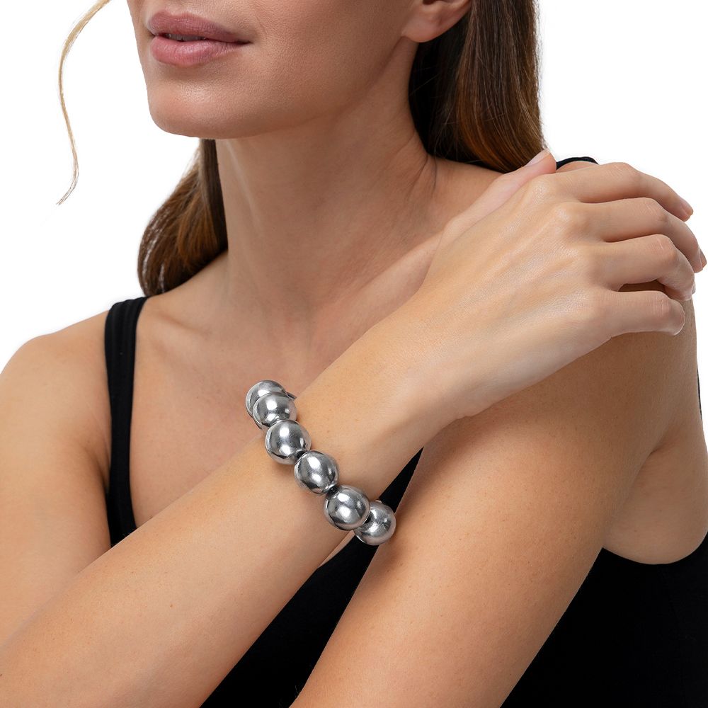 al01181BRACELET ELASTIQUE 11 GRANDES BOULES