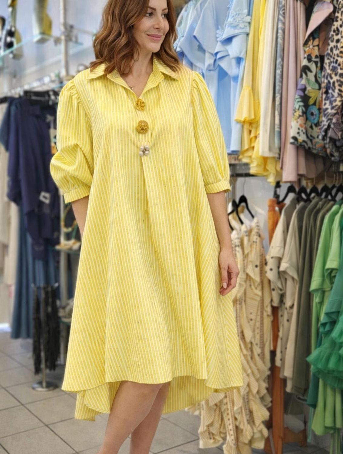 Pre order  Yellow Striped Dress 2nd week April