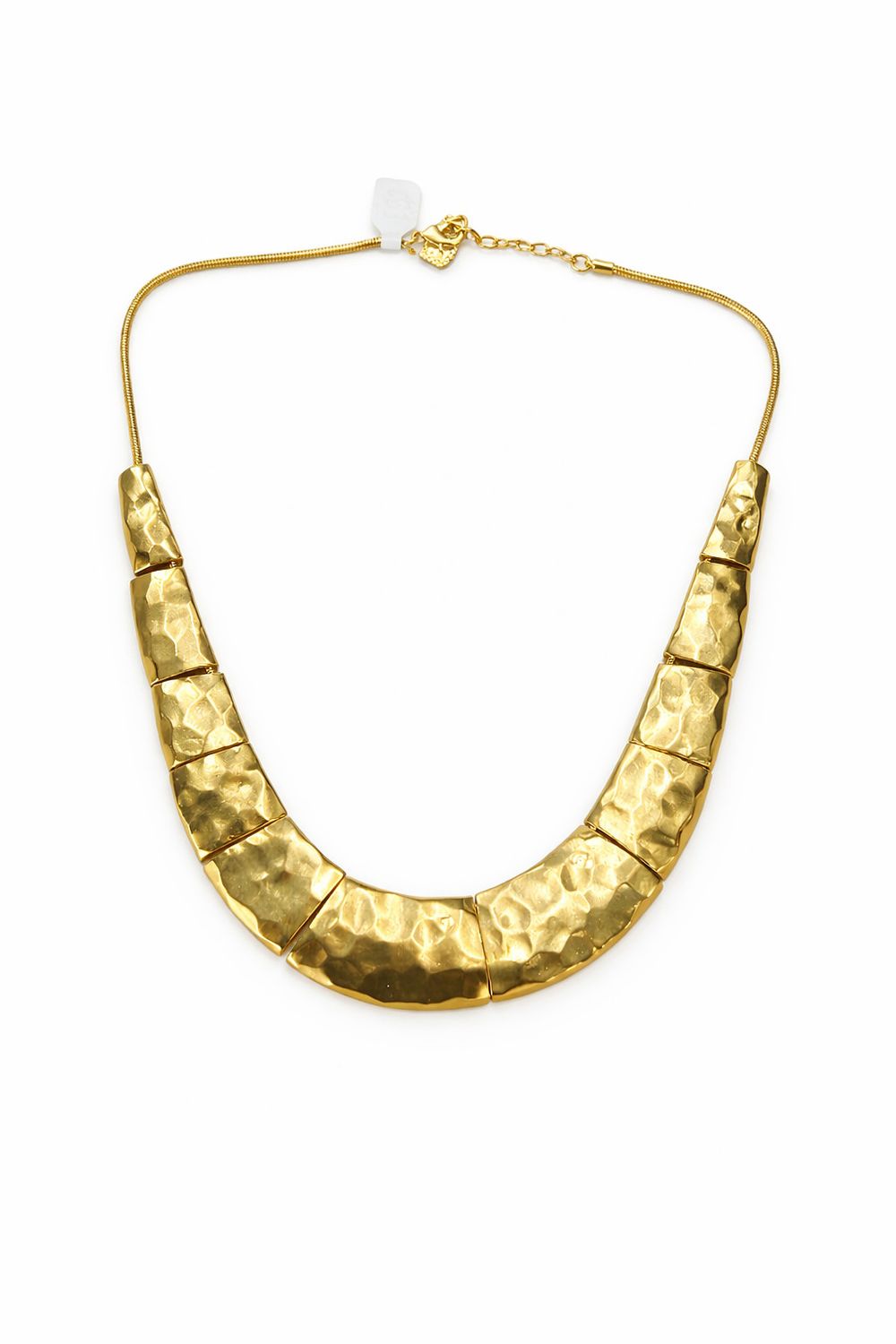 Golden Hammered Statement Necklace