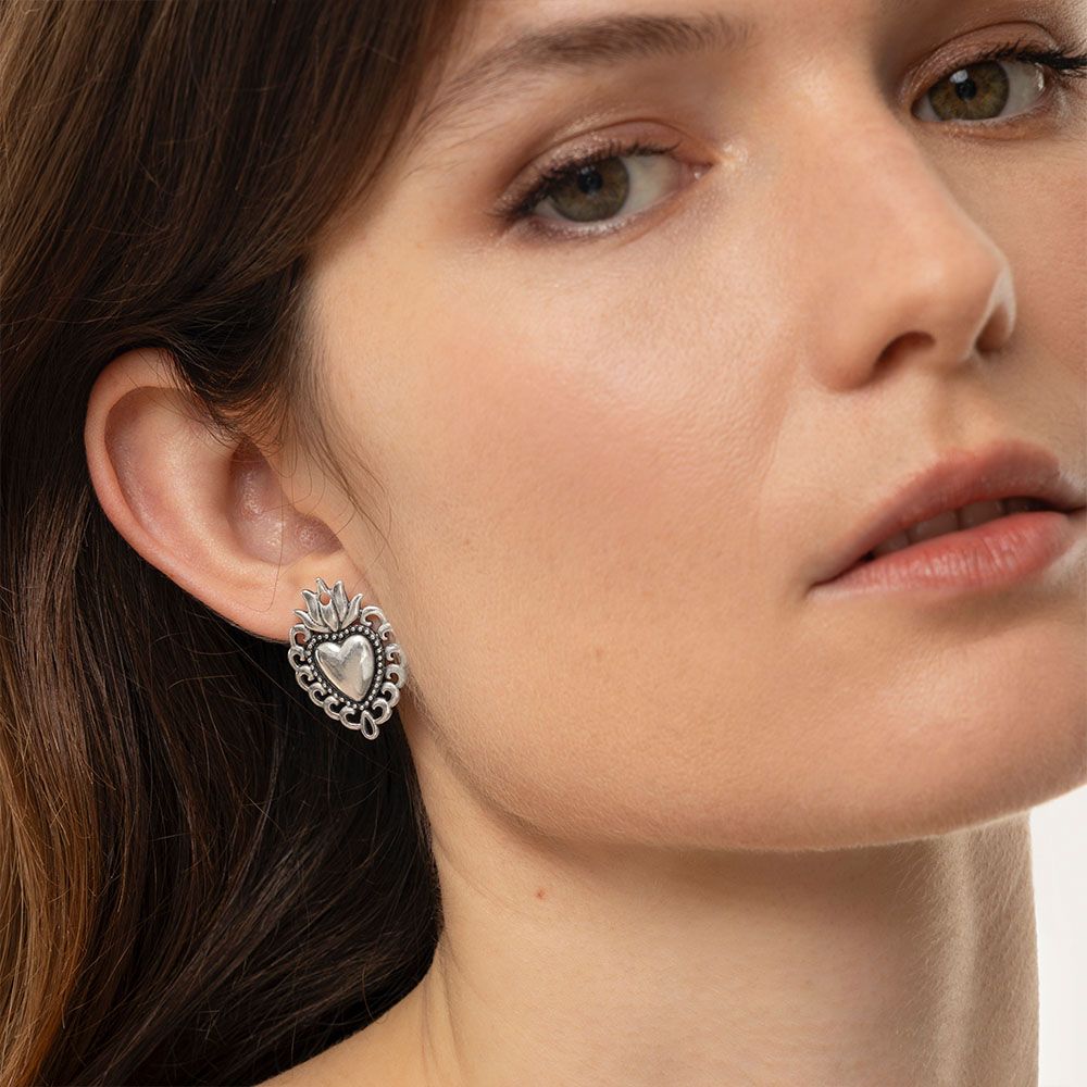 LO80317ORECCHINI CUORE SACRO