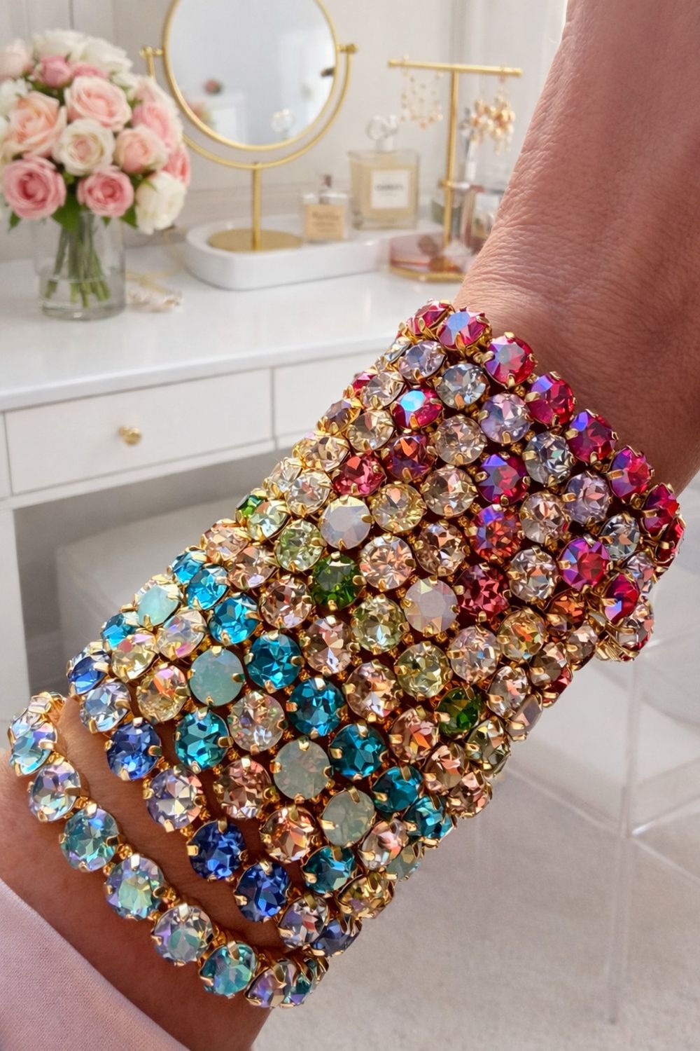 Rainbow elastic luxe bracelet