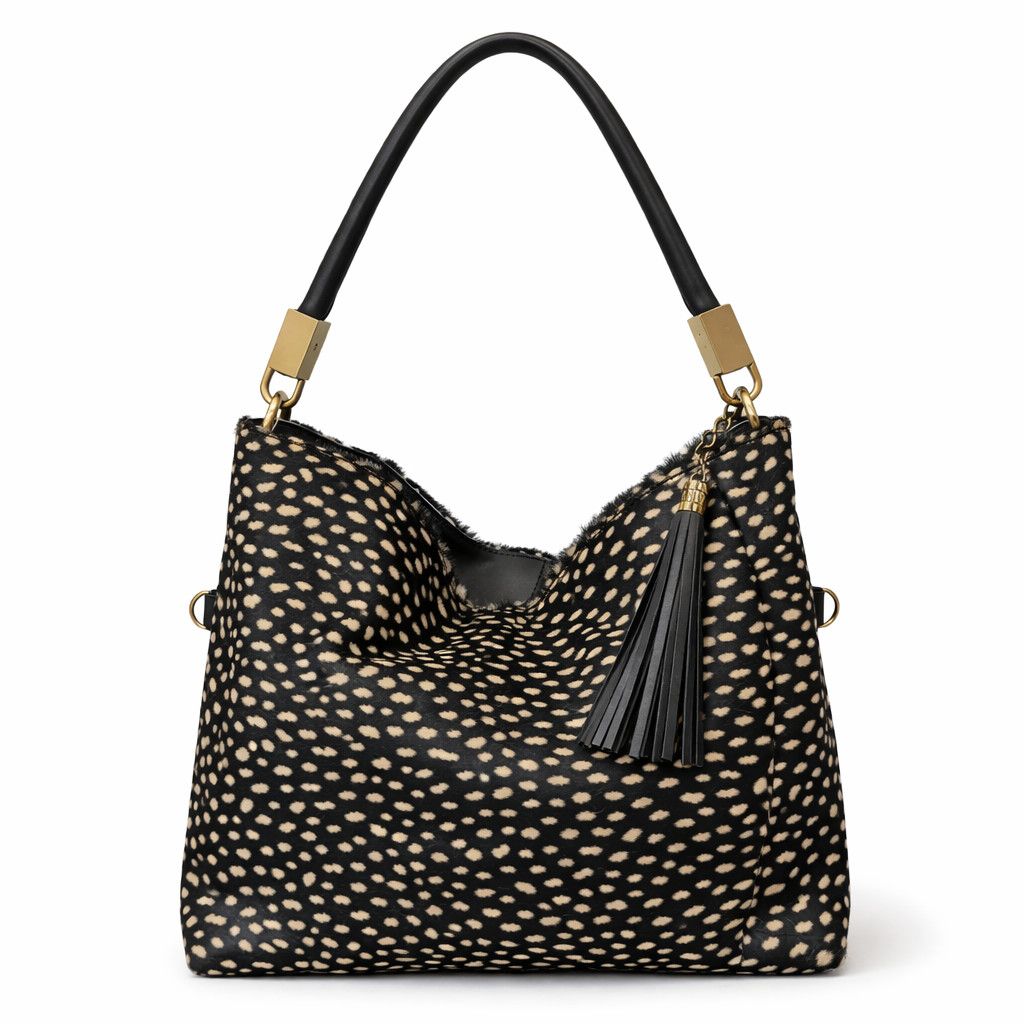 Spotted Luxe leather hobo bag