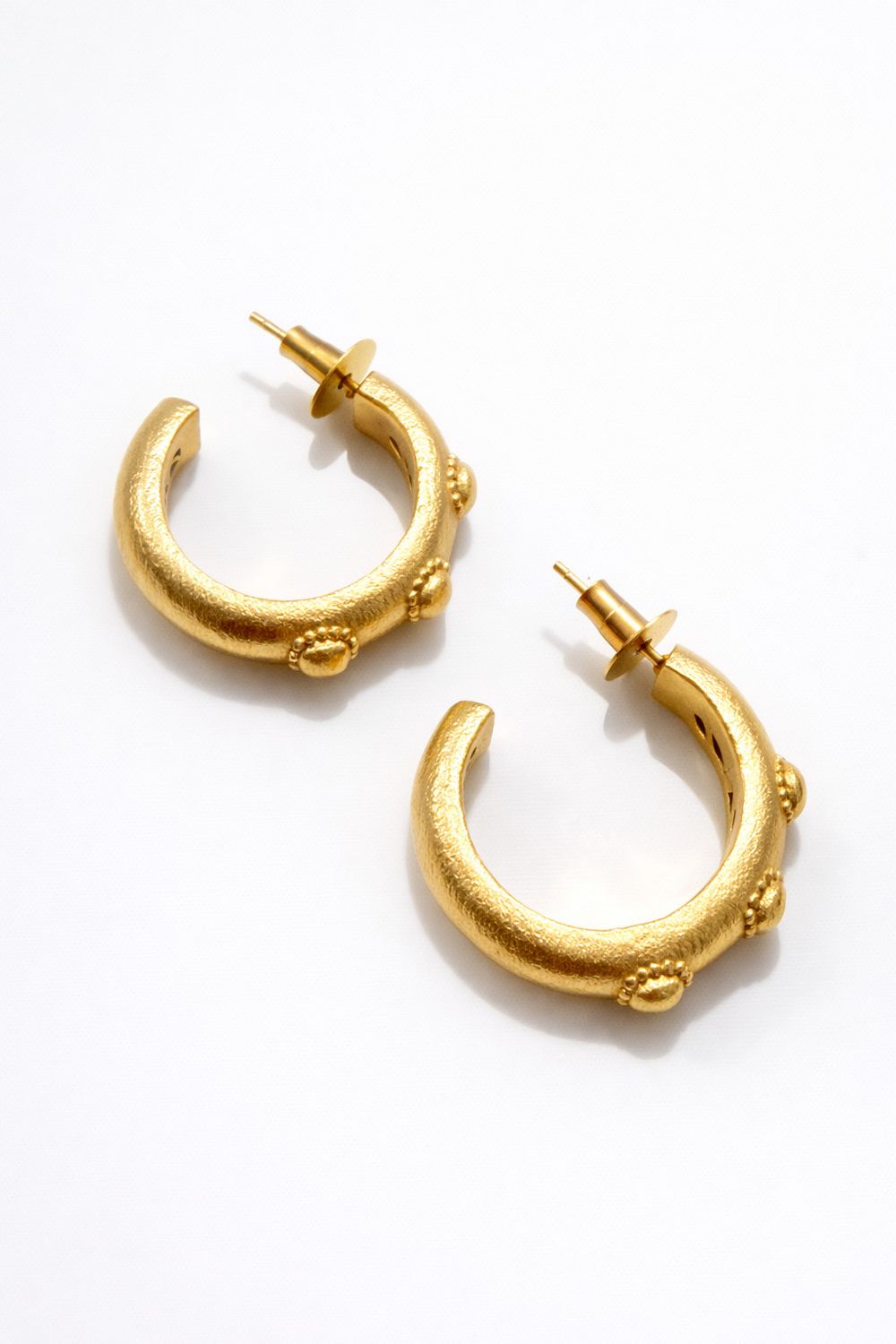 Brushed Gold Hoop Earrings