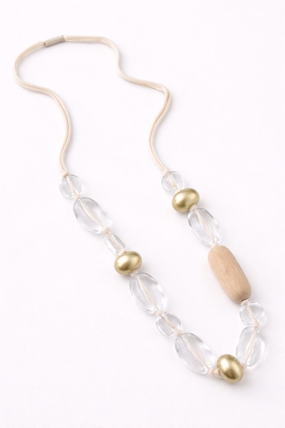 Natural Wood &amp; Acrylic Necklace