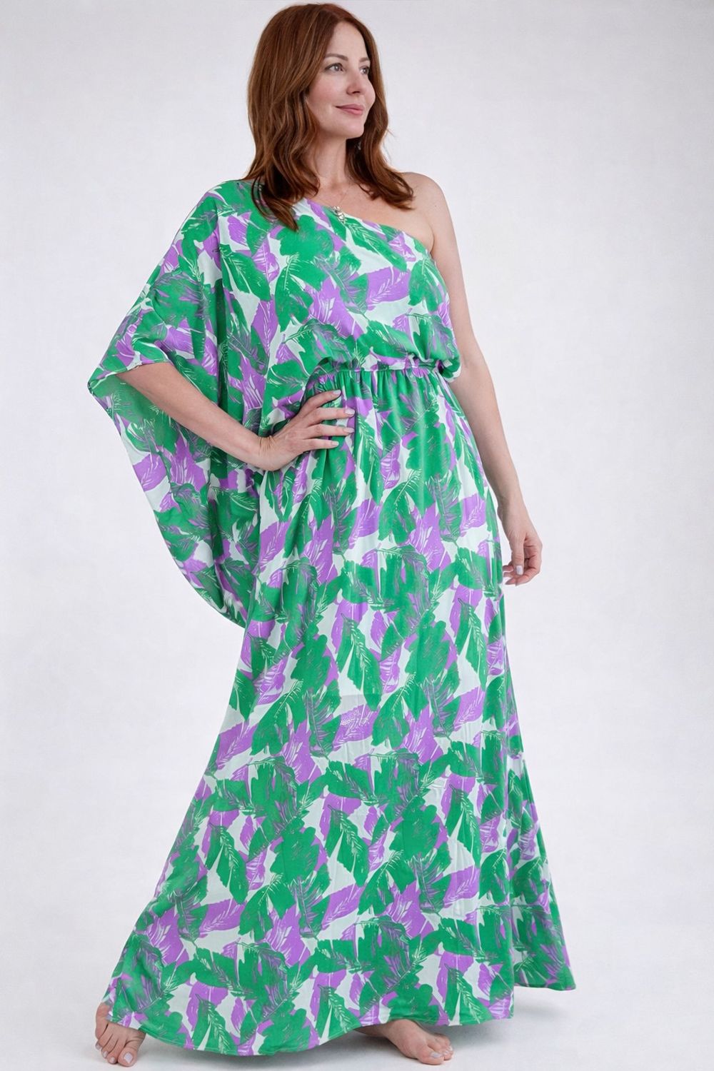 Tropical One Shoulder Maxi medium