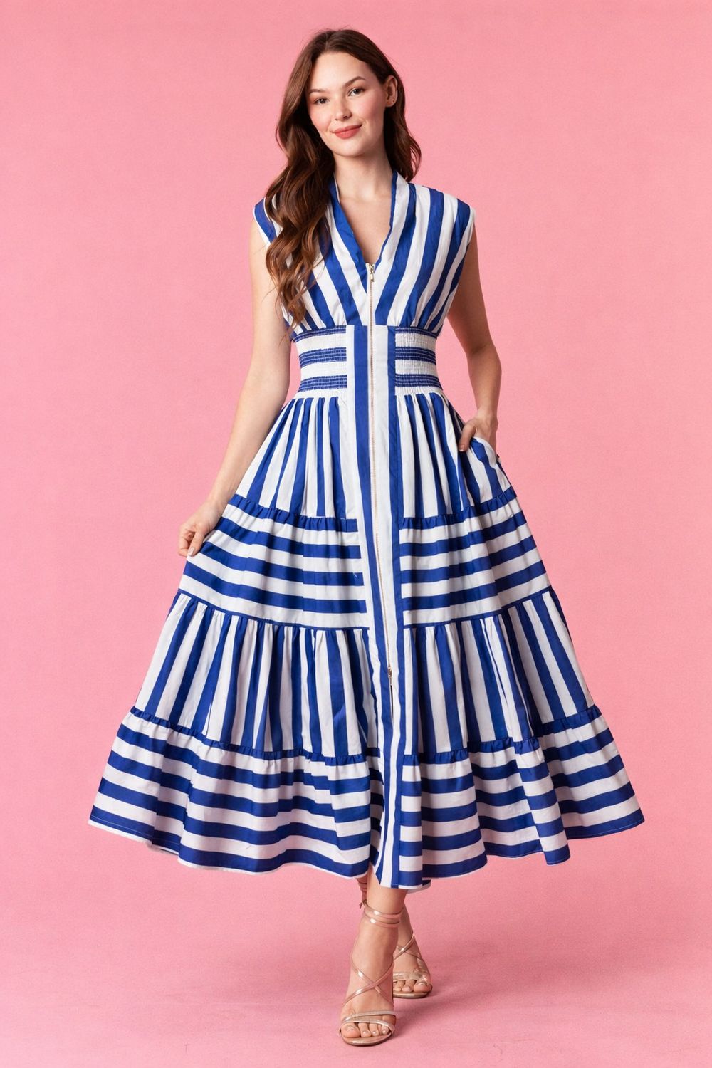 s Striking Wide-Stripe Maxi Dress