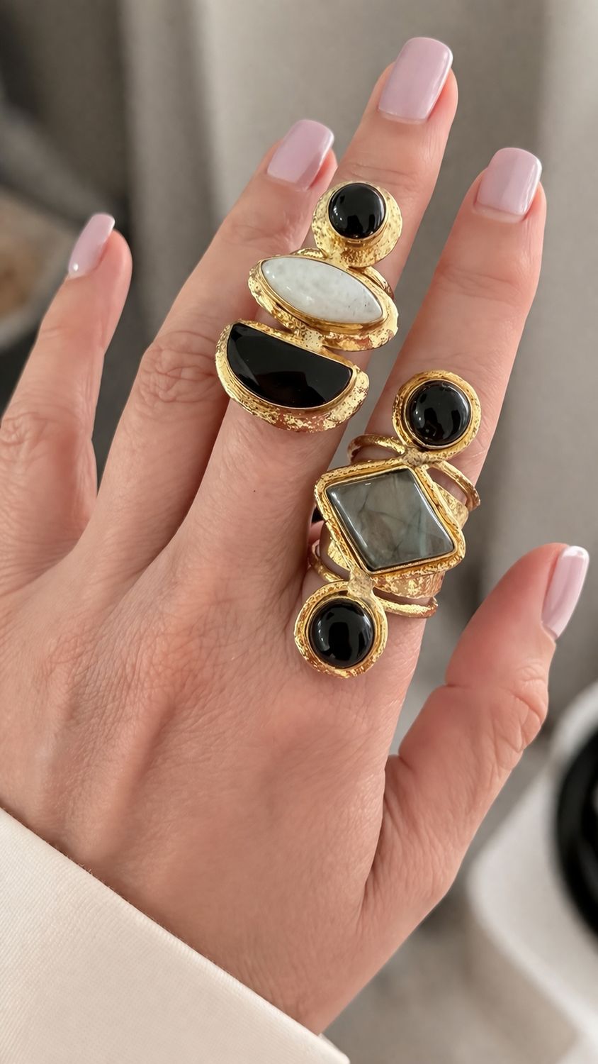 Mixed Stone Statement Rings