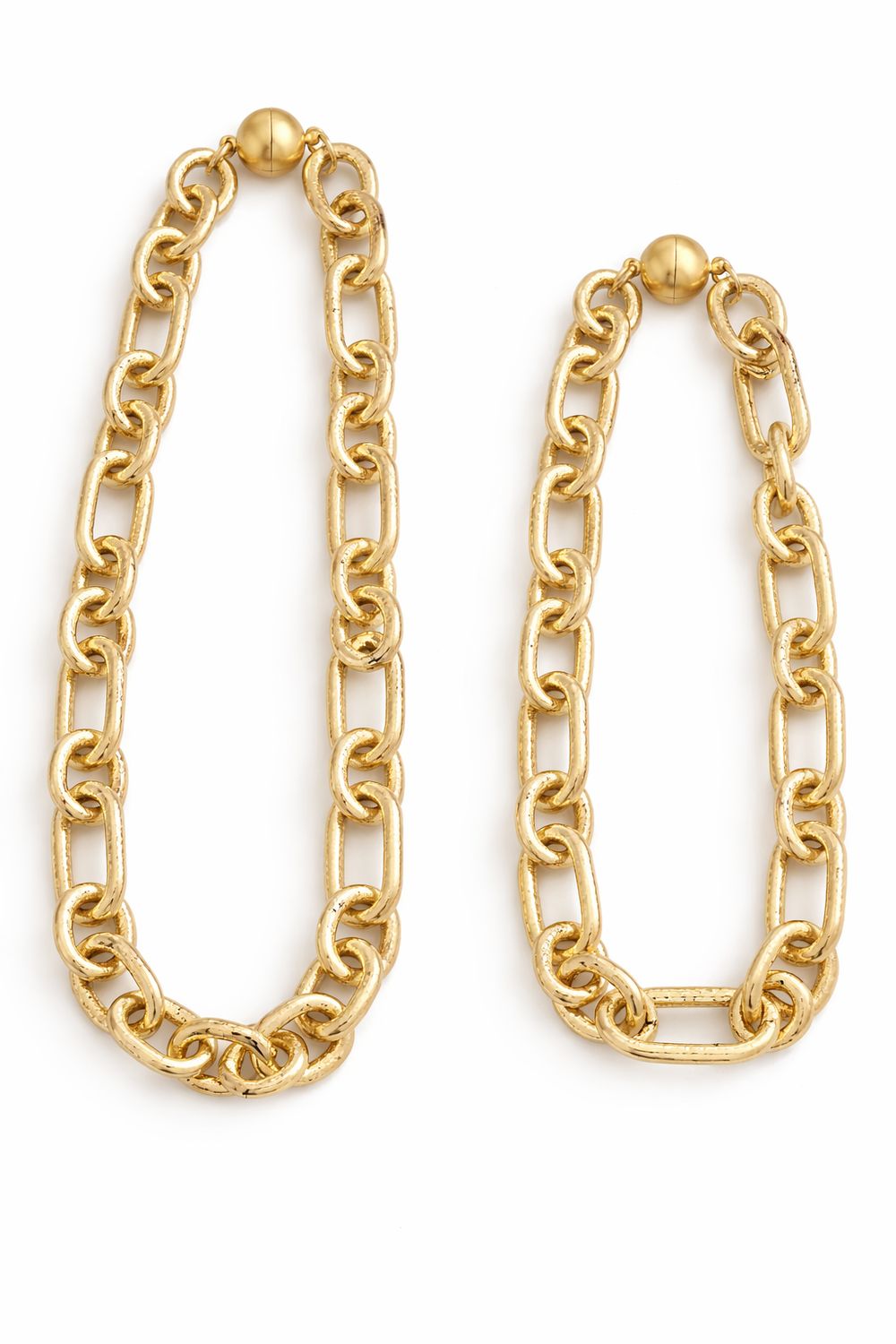 Textured Gold Link Necklace 16”