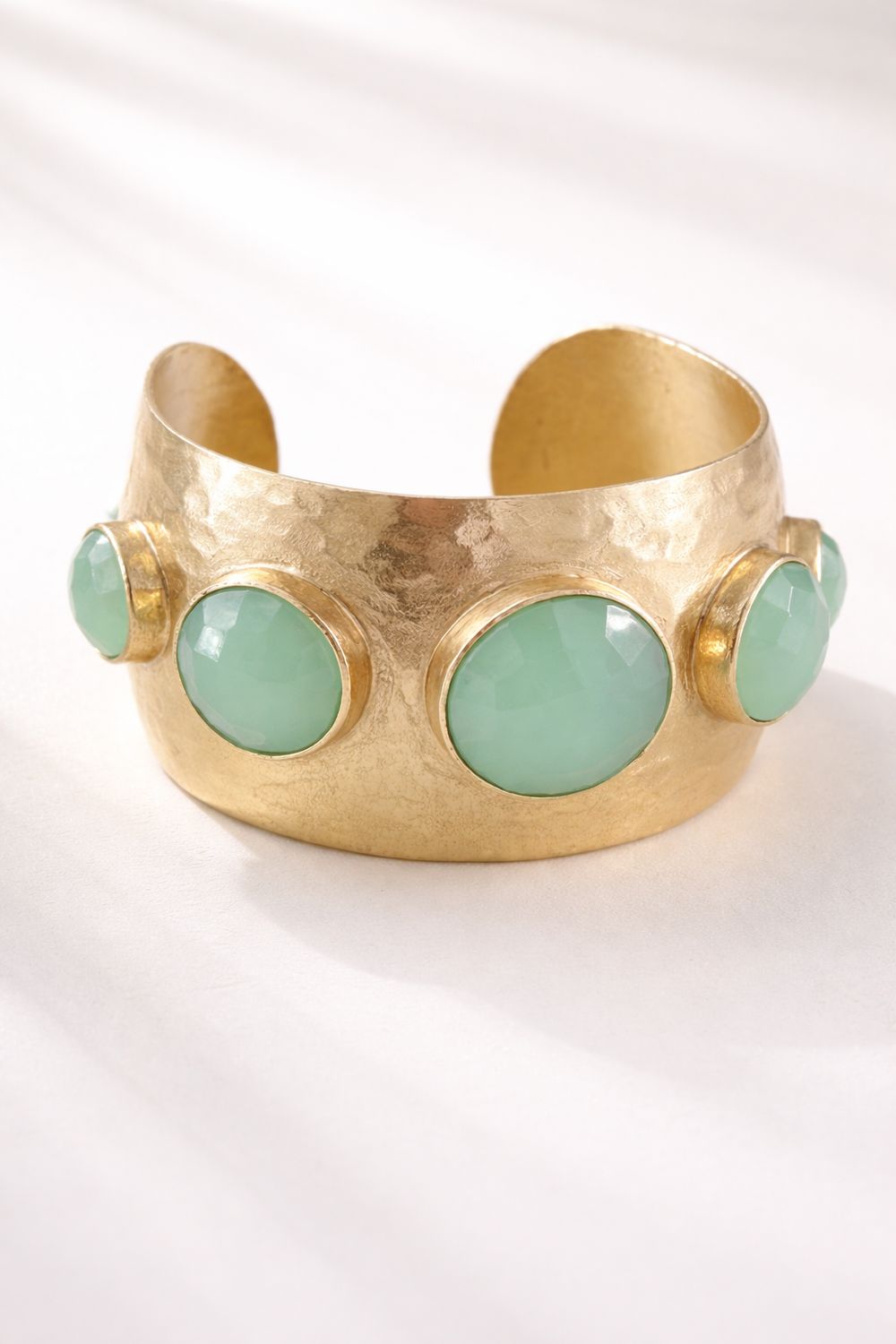 Aqua Stone Hammered Cuff